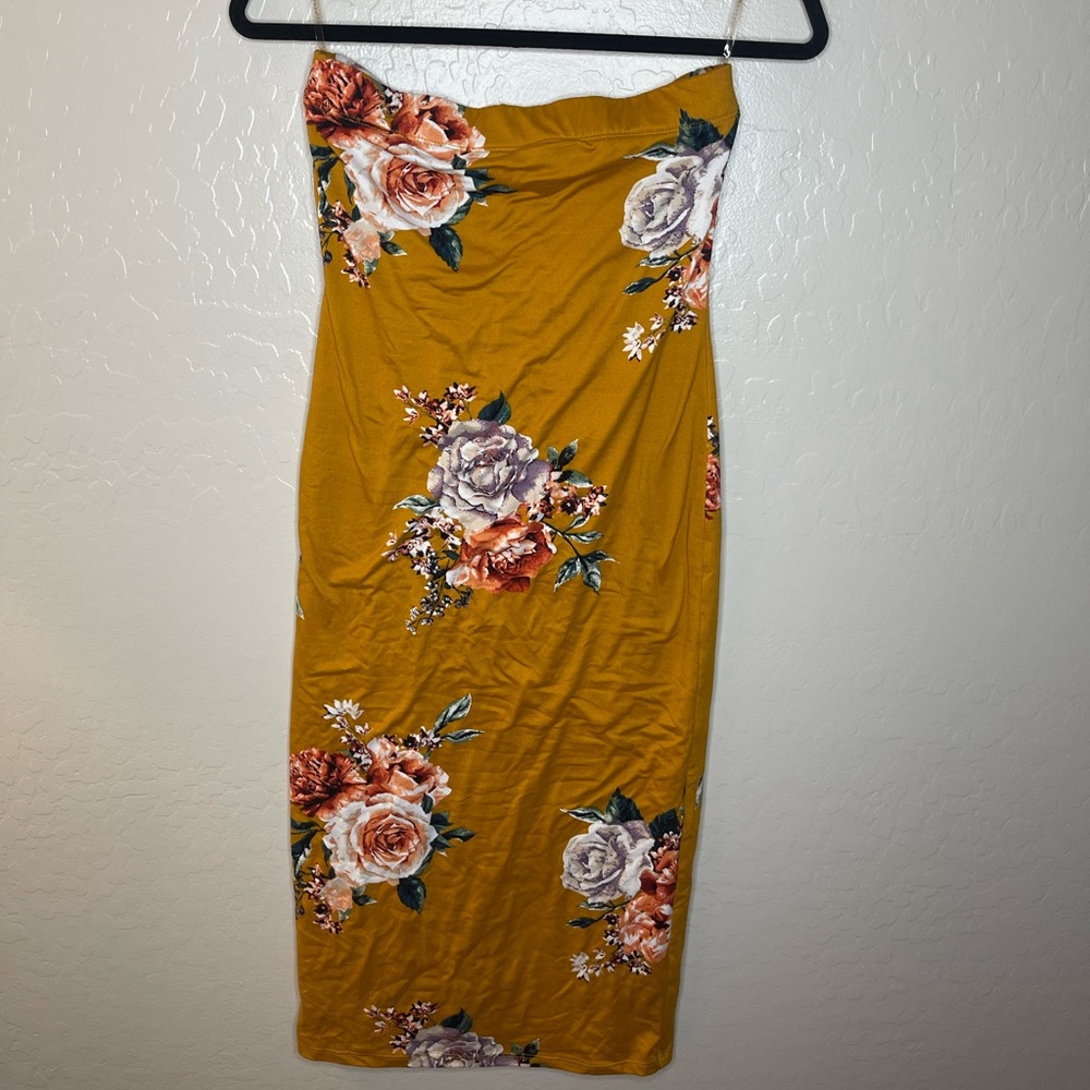 Beautiful Mustard Flowered Dress